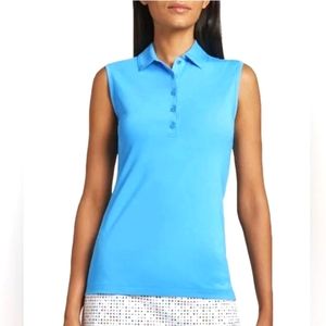 Peter Millar sleeveless cyan golf polo (NWT)